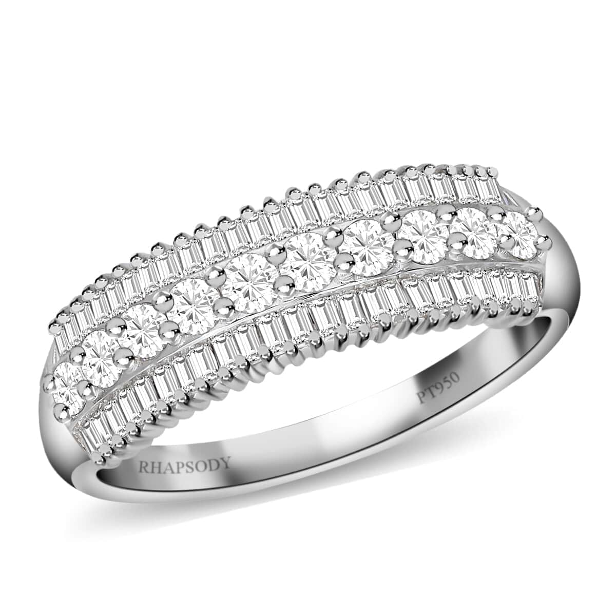 Rhapsody IGI Certified 950 Platinum E-F VS Diamond Band Ring (Size 6.0) 6.35 Grams 1.00 ctw image number 0