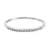 Lustro Stella Made with Finest CZ Bangle Bracelet in Platinum Over Sterling Silver (7.25 In) 18.40 Grams 7.40 ctw image number 0