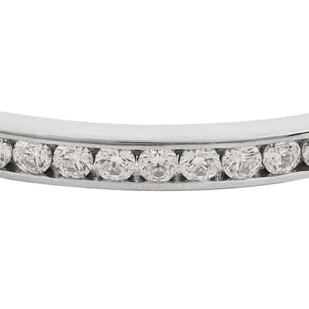 Lustro Stella Made with Finest CZ Bangle Bracelet in Platinum Over Sterling Silver (7.25 In) 18.40 Grams 7.40 ctw image number 1