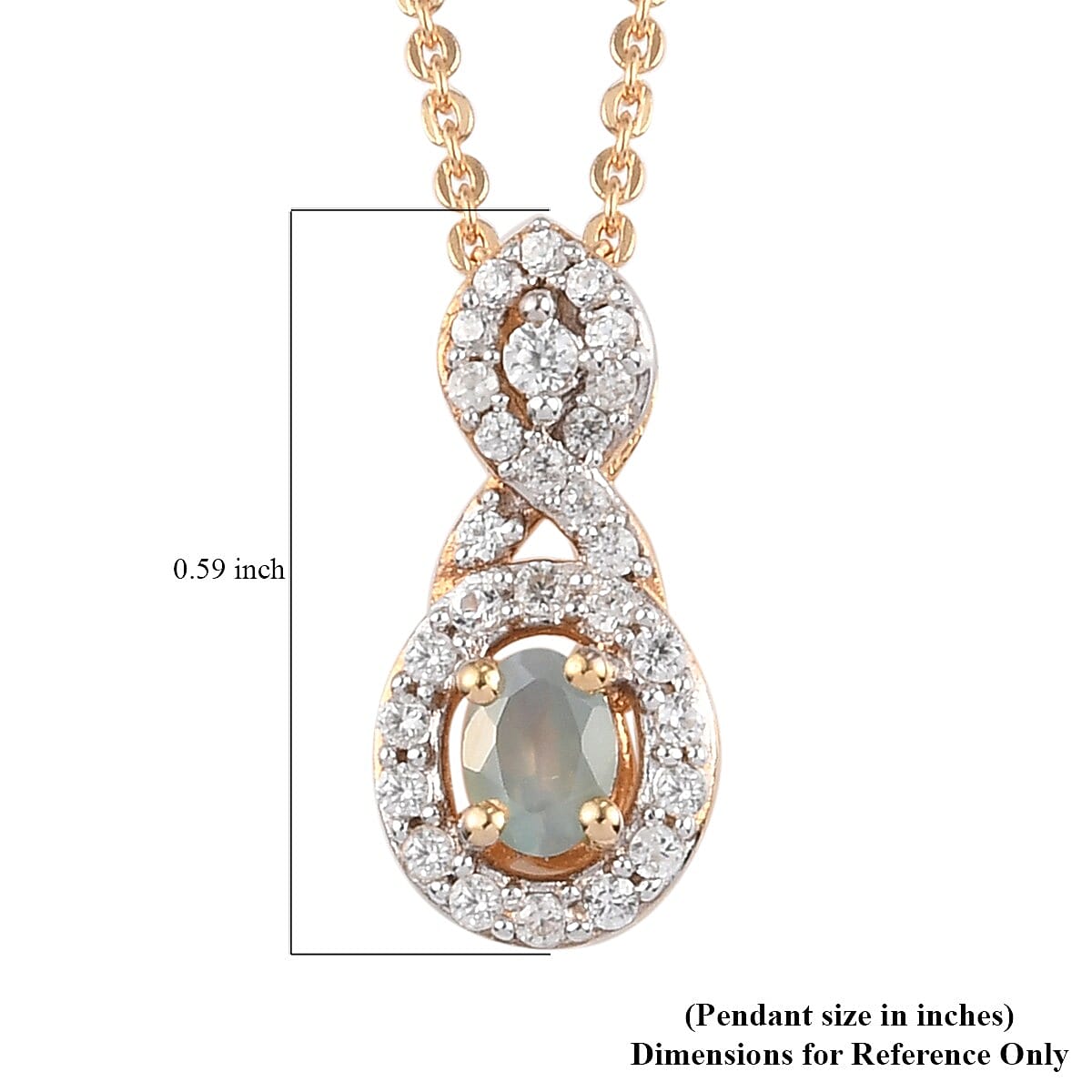 Narsipatnam Alexandrite and Zircon Pendant Necklace 20 Inches in Vermeil Yellow Gold Over Sterling Silver 0.40 ctw