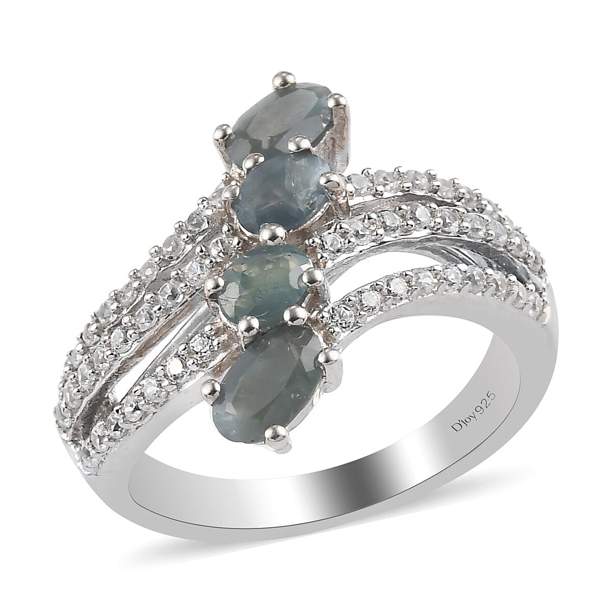 Narsipatnam Alexandrite and Zircon Ring in Platinum Over Sterling Silver (Size 10.0) 1.35 ctw