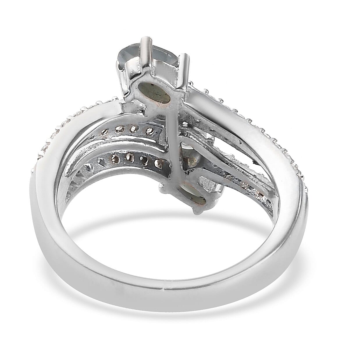 Narsipatnam Alexandrite and Zircon Ring in Platinum Over Sterling Silver (Size 10.0) 1.35 ctw