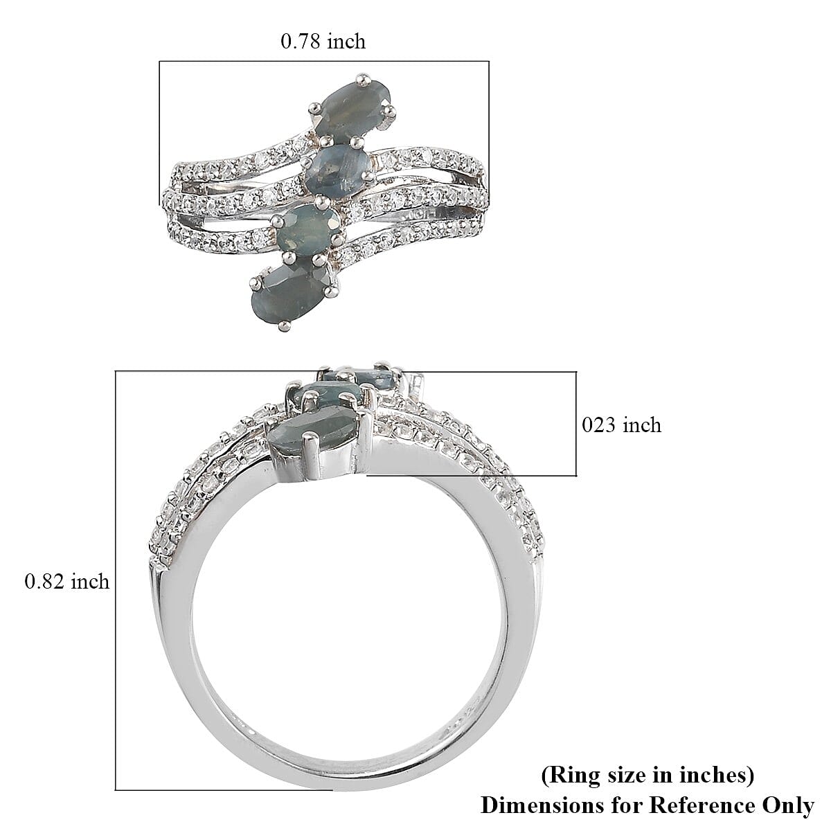 Narsipatnam Alexandrite and Zircon Ring in Platinum Over Sterling Silver (Size 10.0) 1.35 ctw