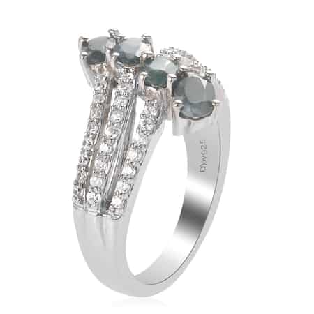 Narsipatnam Alexandrite and Zircon Ring in Platinum Over Sterling Silver (Size 7.0) 1.35 ctw image number 3