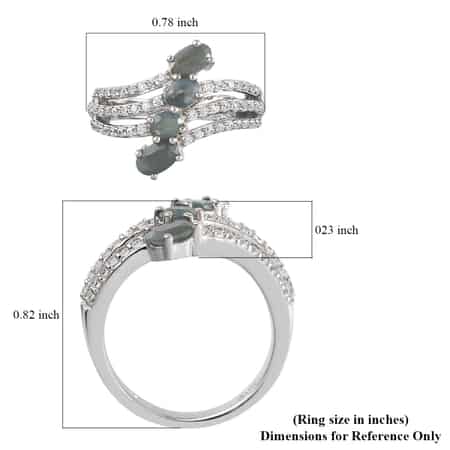 Narsipatnam Alexandrite and Zircon Ring in Platinum Over Sterling Silver (Size 7.0) 1.35 ctw image number 5