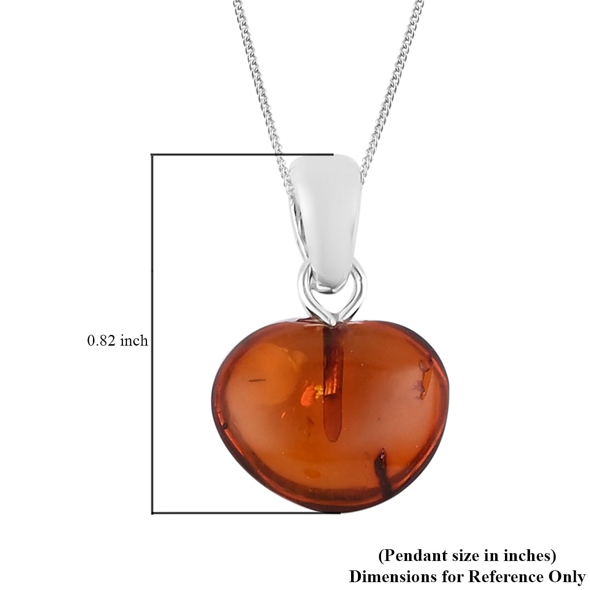 Baltic Amber Pendant Necklace 20 Inches in Platinum Over Sterling Silver image number 4