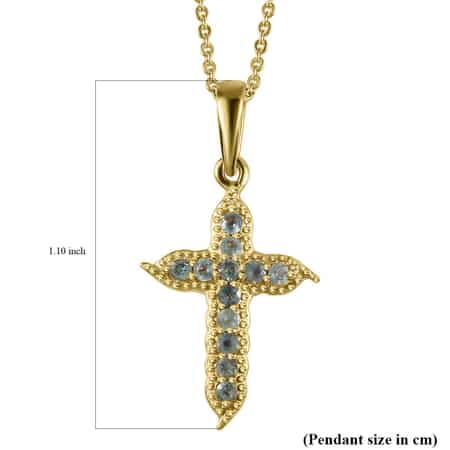 Narsipatnam Alexandrite Cross Pendant Necklace (20 Inches) in Vermeil YG Over Sterling Silver image number 6