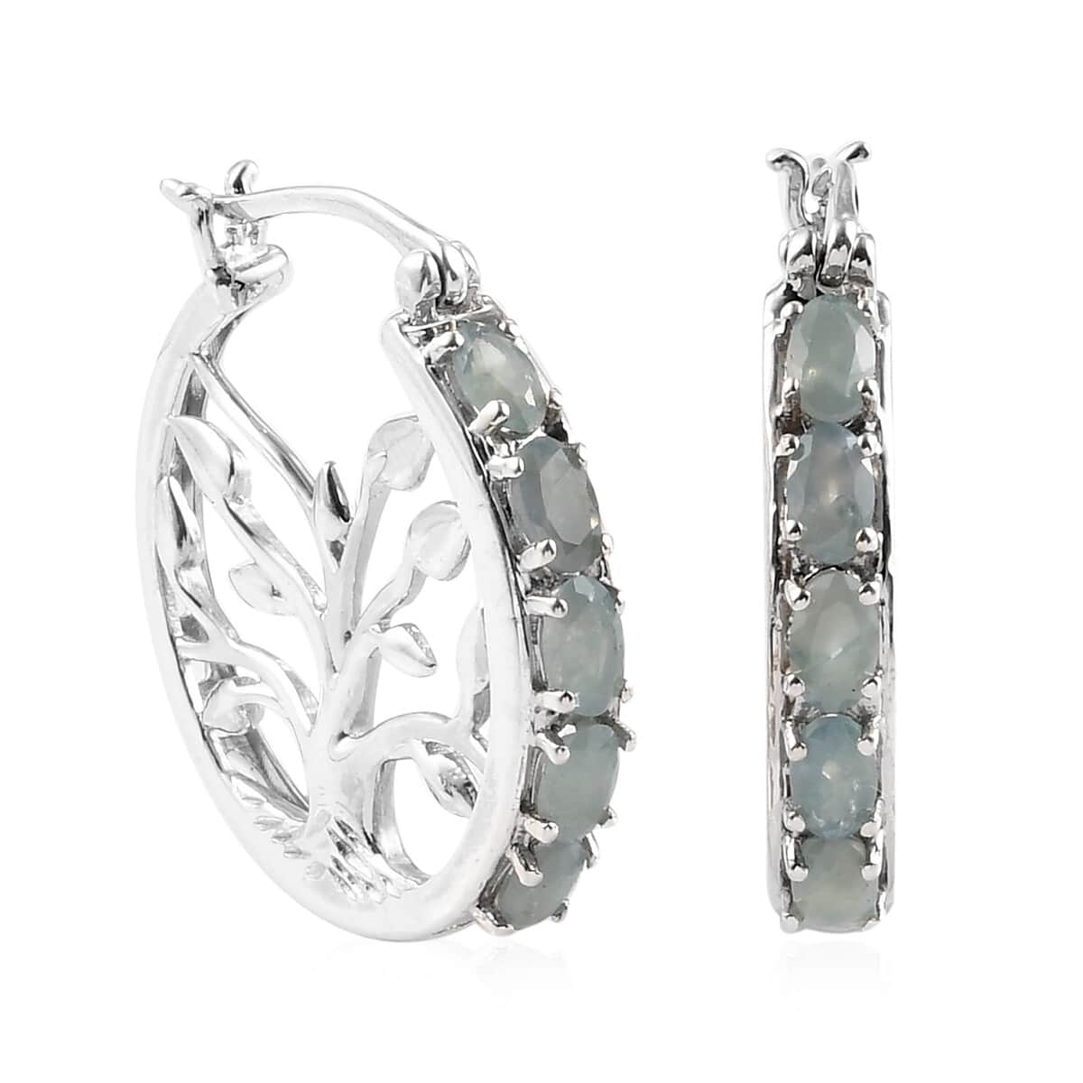Narsipatnam Alexandrite Hoop Earrings in Platinum Over Sterling Silver 8.75 Grams 2.50 ctw image number 0