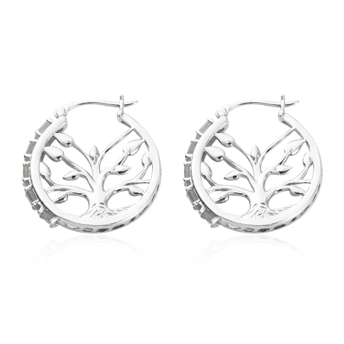 Narsipatnam Alexandrite Hoop Earrings in Platinum Over Sterling Silver 8.75 Grams 2.50 ctw image number 3
