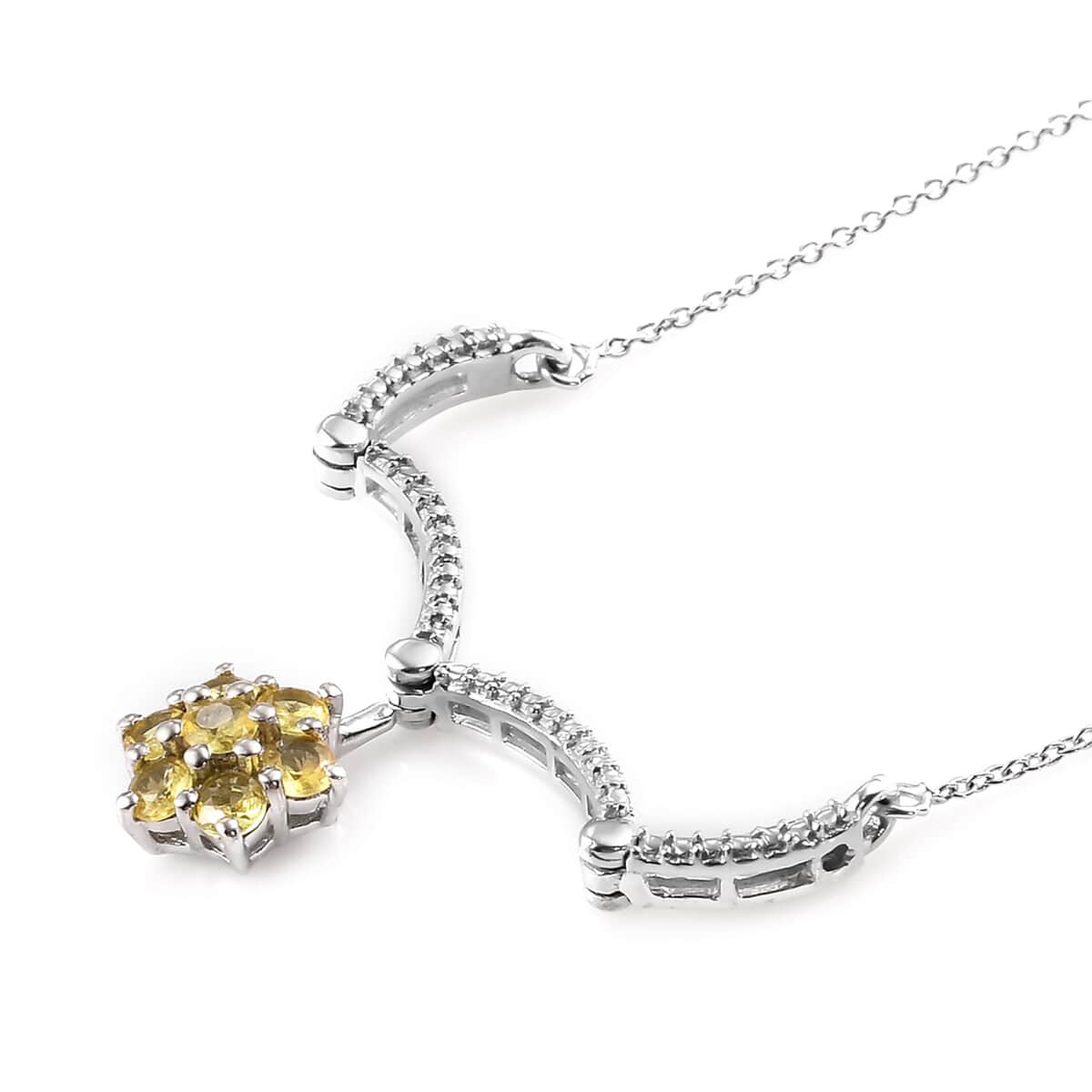 Sphene Necklace 20 Inches in Platinum Over Sterling Silver 1.25 ctw image number 2