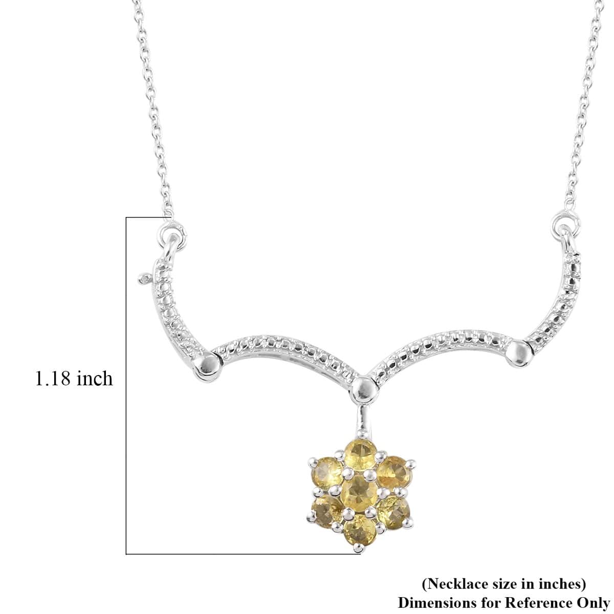 Sphene Necklace 20 Inches in Platinum Over Sterling Silver 1.25 ctw image number 3