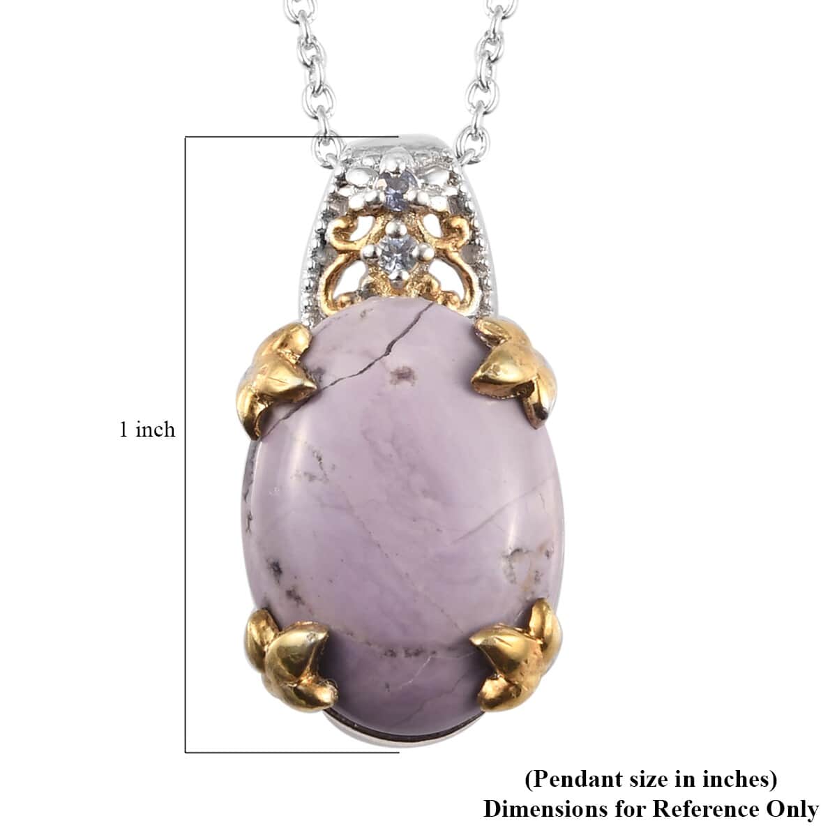 American Utah Tiffany Stone and Zircon Pendant Necklace 20 Inches in 14K Yellow Gold and Platinum Over Sterling Silver 9.25 ctw image number 3