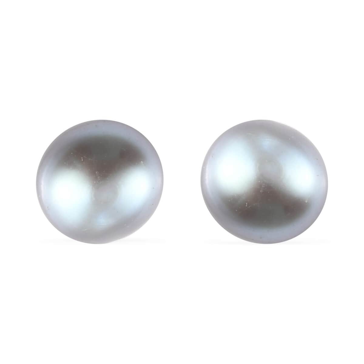 Tahitian Pearl Earrings in Platinum Over Sterling Silver  image number 0
