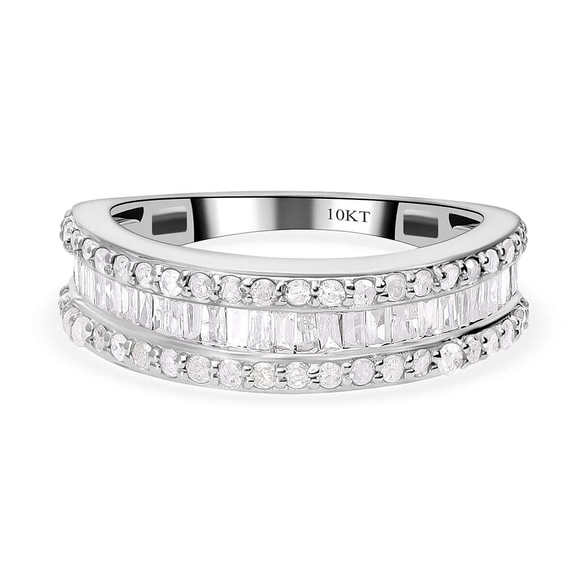 SGL Certified 10K White Gold G-H I3 Diamond Ring (Size 10.0) 1.00 ctw