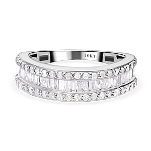 10K White Gold G-H I3 Diamond Ring (Size 9.0) 1.00 ctw