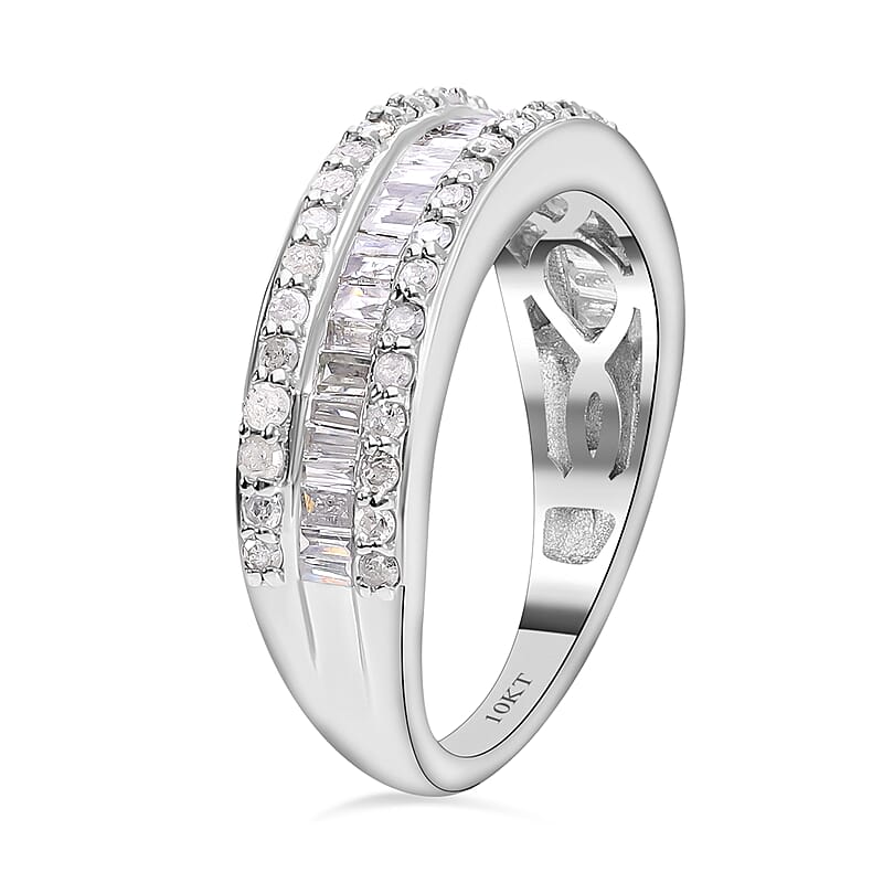 10K White Gold G-H I3 Diamond Ring (Size 9.0) 1.00 ctw