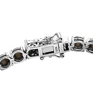 White Crystal Bracelet in Platinum Over Sterling Silver (7.50 In)