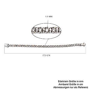 White Crystal Bracelet in Platinum Over Sterling Silver (7.50 In)