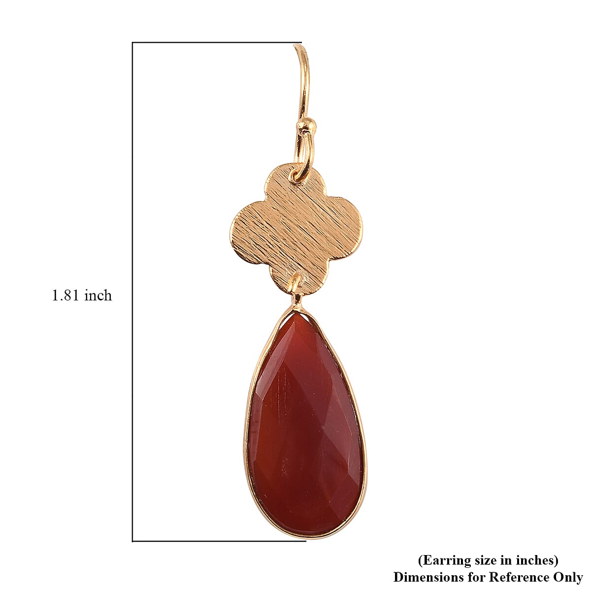 Carnelian Earrings in 14K Yellow Gold Over Sterling Silver 13.50 ctw image number 2