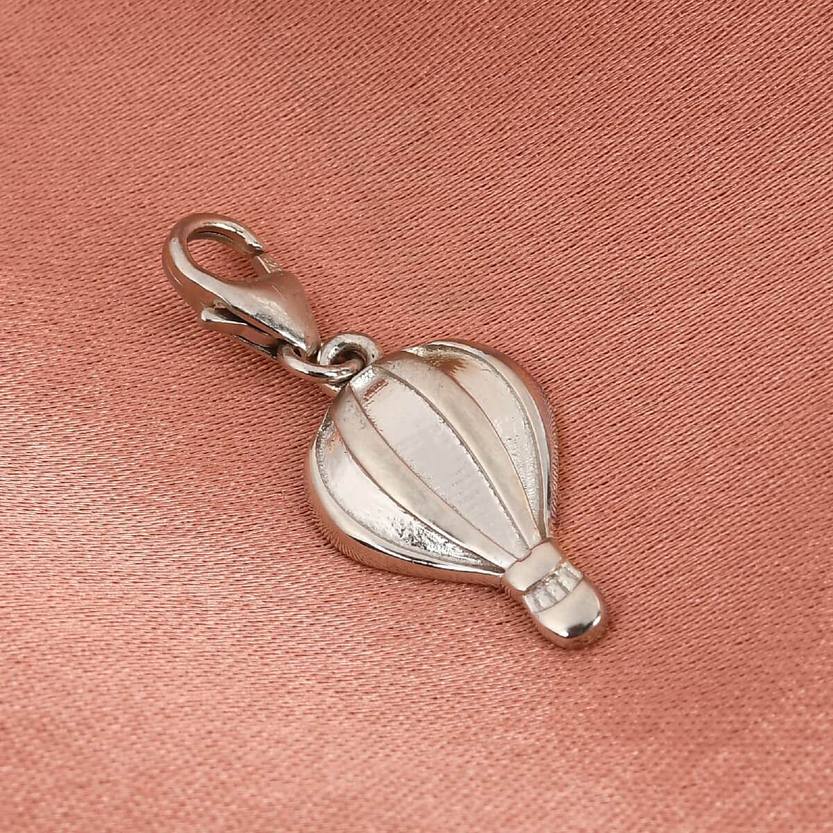 Platinum Over Sterling Silver Hot Air Balloon Charm image number 1