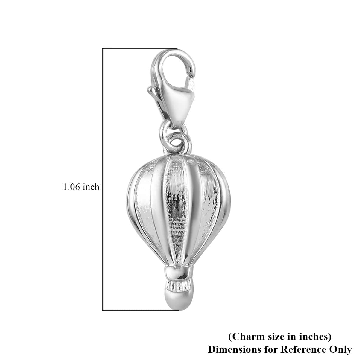 Platinum Over Sterling Silver Hot Air Balloon Charm image number 2
