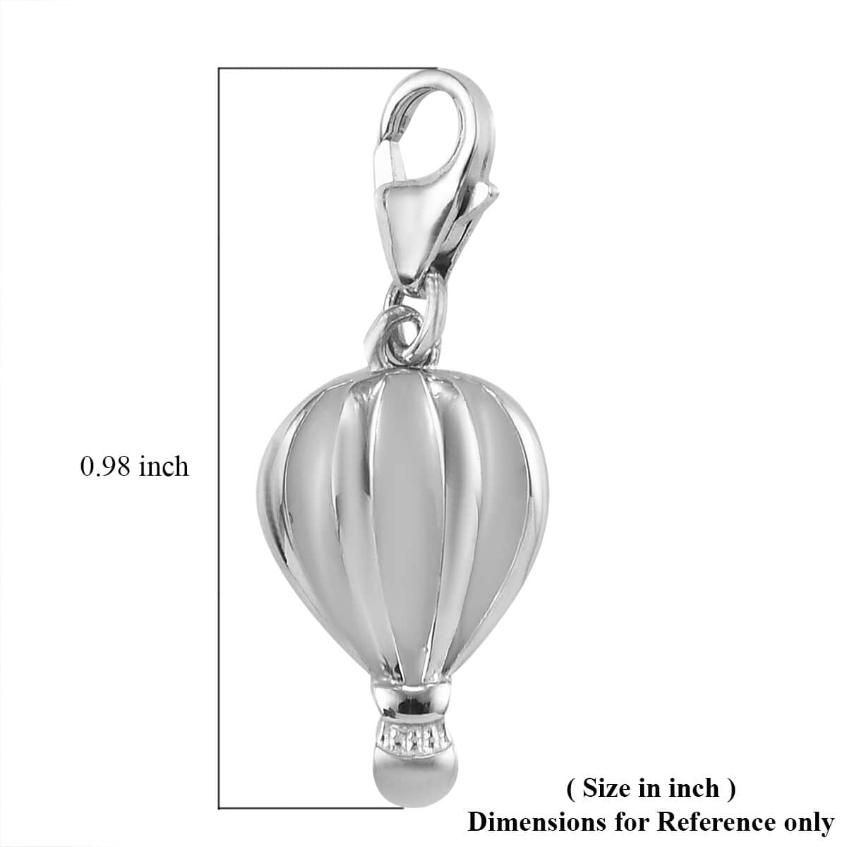 Platinum Over Sterling Silver Hot Air Balloon Charm image number 4