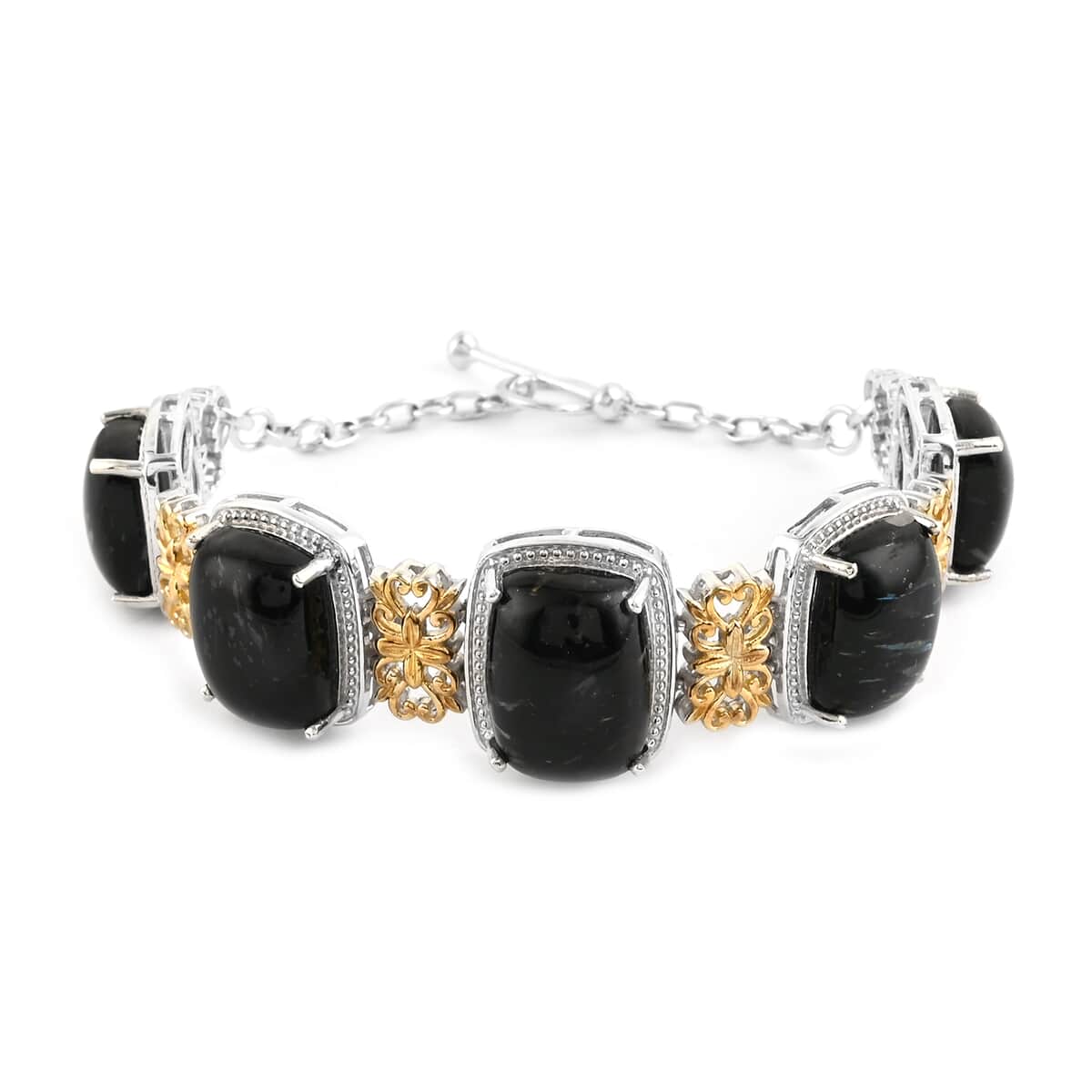 Australian Vivianite Bracelet in 14K Yellow Gold and Platinum Over Sterling Silver (7.50 In) 54.50 ctw image number 0