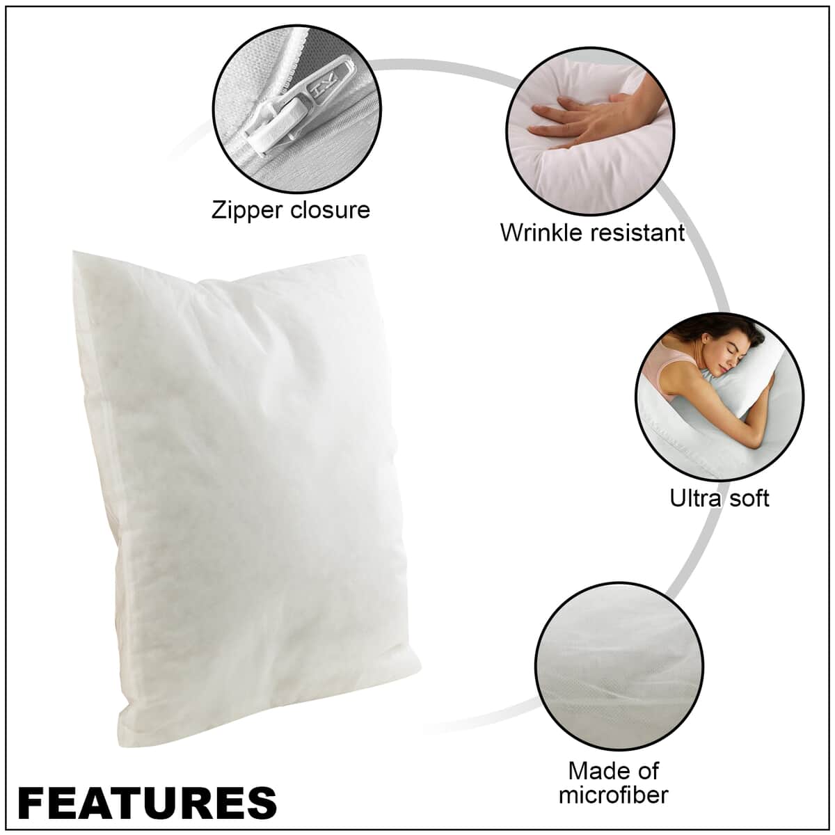 Homesmart Cushion Cover Pillow Insert - 100% Microfiber image number 2