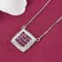 Royal Thai Ruby and Natural White Zircon Fancy Necklace 18 Inches in Rhodium and Platinum Over Sterling Silver 2.00 ctw image number 1