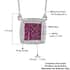 Royal Thai Ruby and Natural White Zircon Fancy Necklace 18 Inches in Rhodium and Platinum Over Sterling Silver 2.00 ctw image number 5