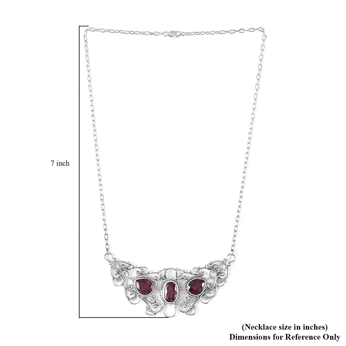 Niassa Ruby (FF) Necklace 18 Inches in Black Oxidized Sterling Silver 21.90 ctw image number 5