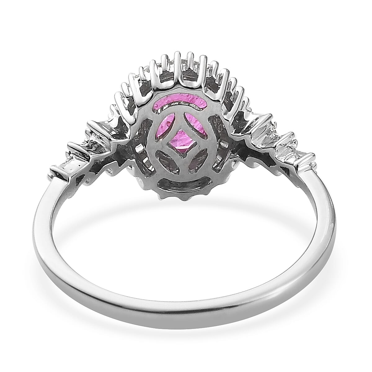 Luxoro AAA Mozambique Ruby and Diamond 1.15 ctw Halo Ring in 10K White Gold (Size 10.0) 2.20 Grams 