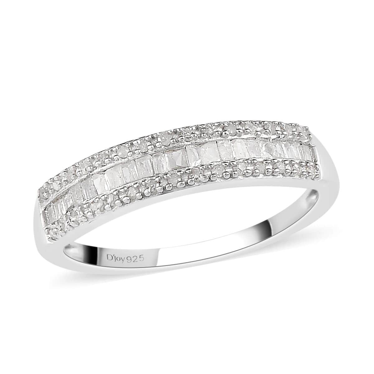 Diamond Band Ring in Platinum Over Sterling Silver|Wedding Rings|Eternity Band|Promise Rings For Women 0.25 ctw image number 0