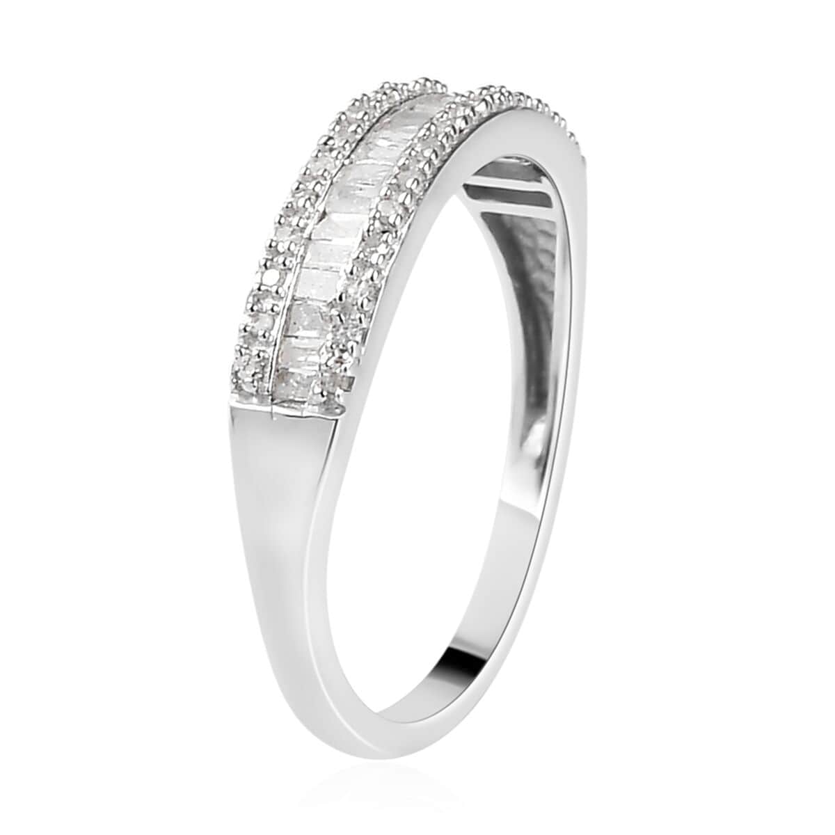 Diamond Band Ring in Platinum Over Sterling Silver|Wedding Rings|Eternity Band|Promise Rings For Women 0.25 ctw image number 3