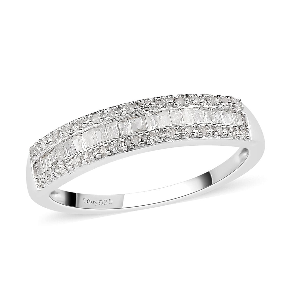Diamond Band Ring in Platinum Over Sterling Silver,Wedding Rings,Eternity Band,Promise Rings For Women 0.25 ctw (Size 5)