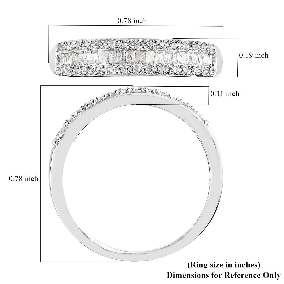Diamond Band Ring in Platinum Over Sterling Silver,Wedding Rings,Eternity Band,Promise Rings For Women 0.25 ctw (Size 5)