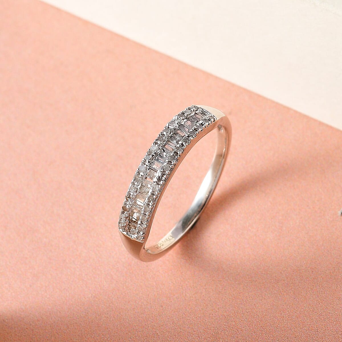 Diamond Band Ring in Vermeil Rose Gold Over Sterling Silver,Wedding Rings,Eternity Band,Promise Rings For Women 0.25 ctw (Size 5) image number 1