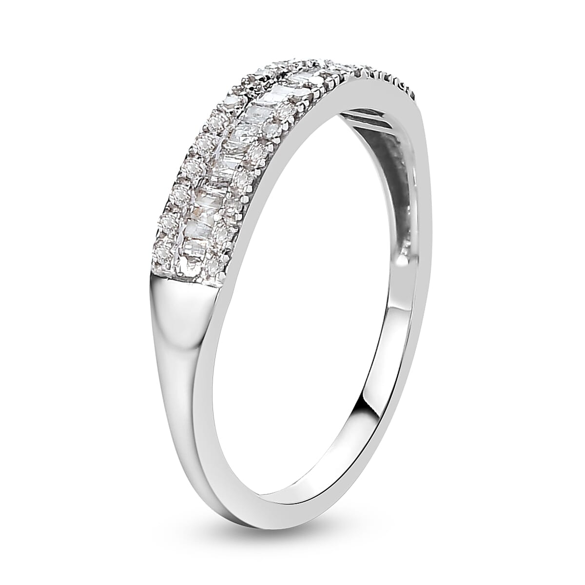 Diamond Band Ring in Vermeil Rose Gold Over Sterling Silver,Wedding Rings,Eternity Band,Promise Rings For Women 0.25 ctw (Size 5) image number 3