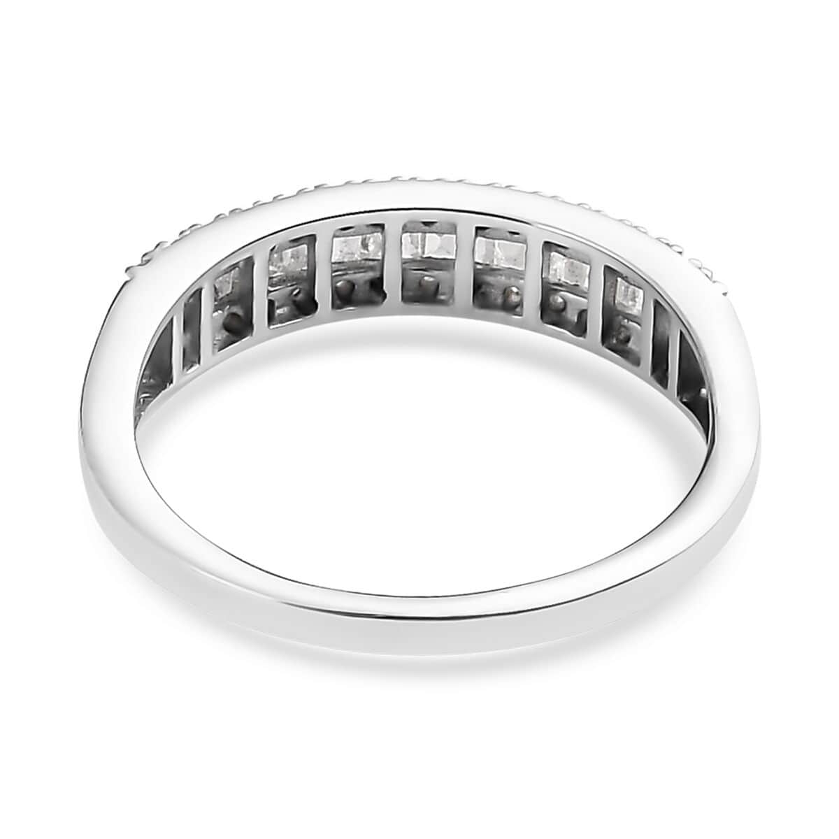 Diamond Band Ring in Platinum Over Sterling Silver, Wedding Rings, Eternity Band, Promise Rings For Women 0.25 ctw (Size 6) image number 4