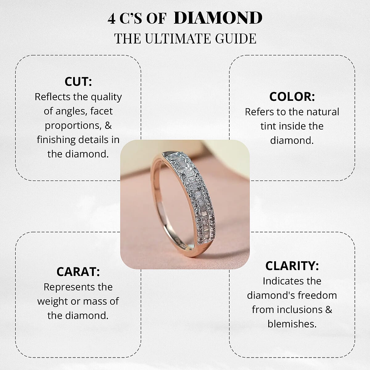 Diamond Band Ring in Vermeil Rose Gold Over Sterling Silver, Wedding Rings, Eternity Band, Promise Rings For Women 0.25 ctw image number 5
