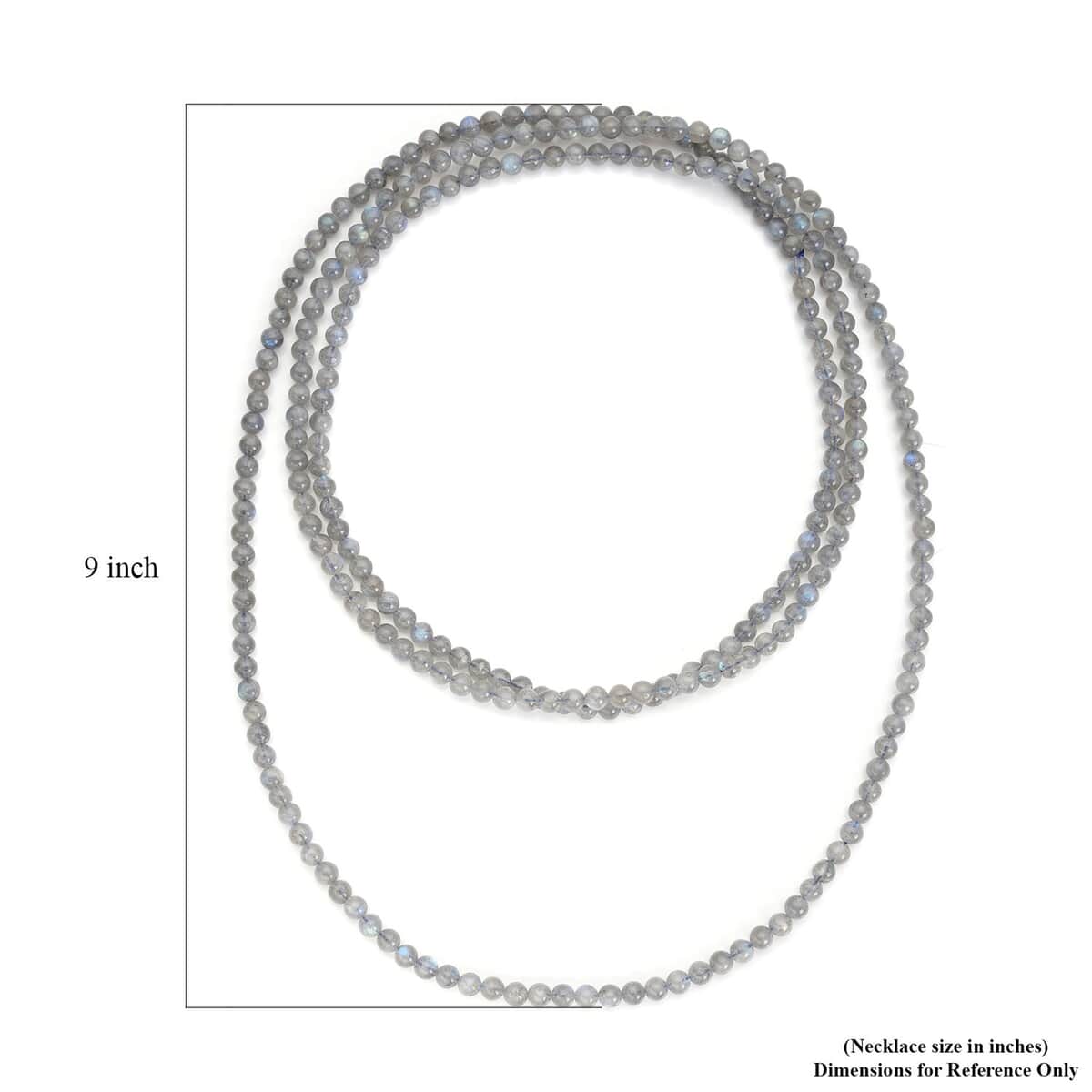 Malagasy Labradorite 4-6mm Beaded Endless Necklace 60 Inches 343.20 ctw image number 5