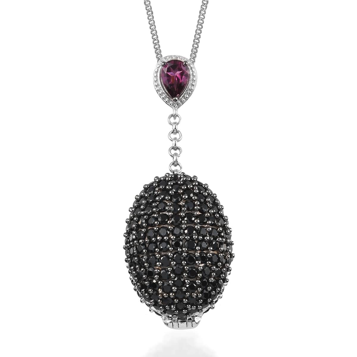 Orissa Rhodolite Garnet and Multi Gemstone Pendant Necklace 20 Inches in Platinum Over Sterling Silver 15.85 ctw image number 0