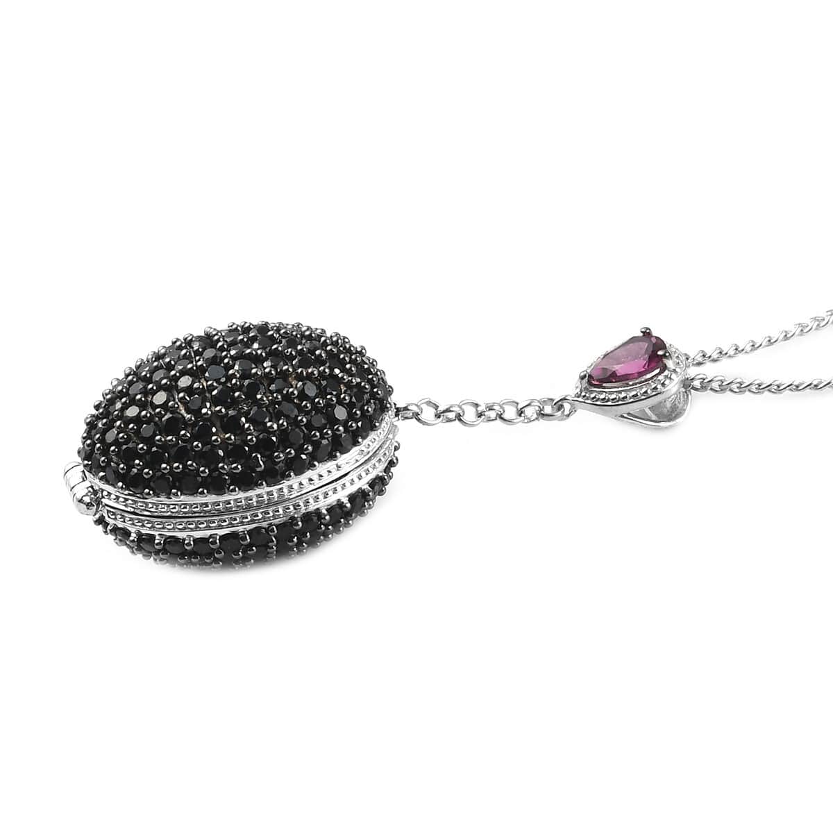 Orissa Rhodolite Garnet and Multi Gemstone Pendant Necklace 20 Inches in Platinum Over Sterling Silver 15.85 ctw image number 2