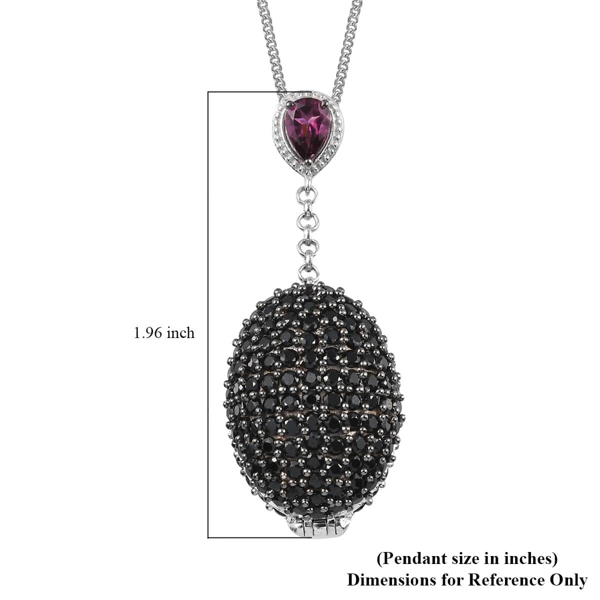 Orissa Rhodolite Garnet and Multi Gemstone Pendant Necklace 20 Inches in Platinum Over Sterling Silver 15.85 ctw image number 3