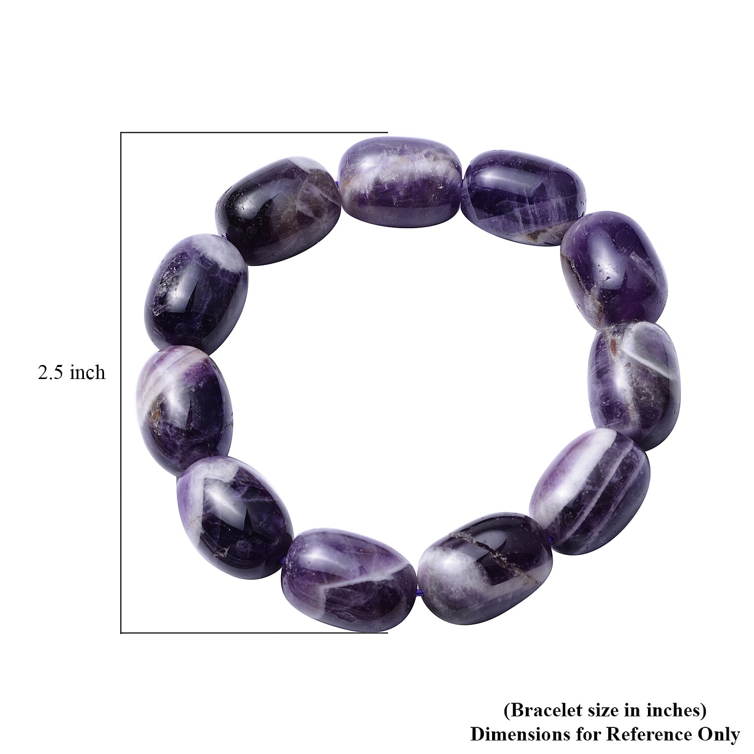 Bi-Color Amethyst Barrel Stretch Bracelet 263.50 ctw
