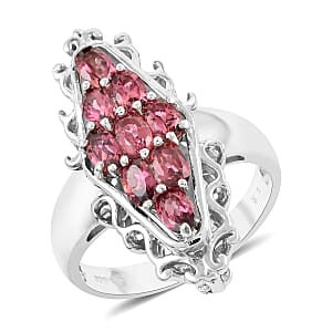 Morro Redondo Pink Tourmaline Earrings in Platinum Over Sterling Silver 2.25 ctw