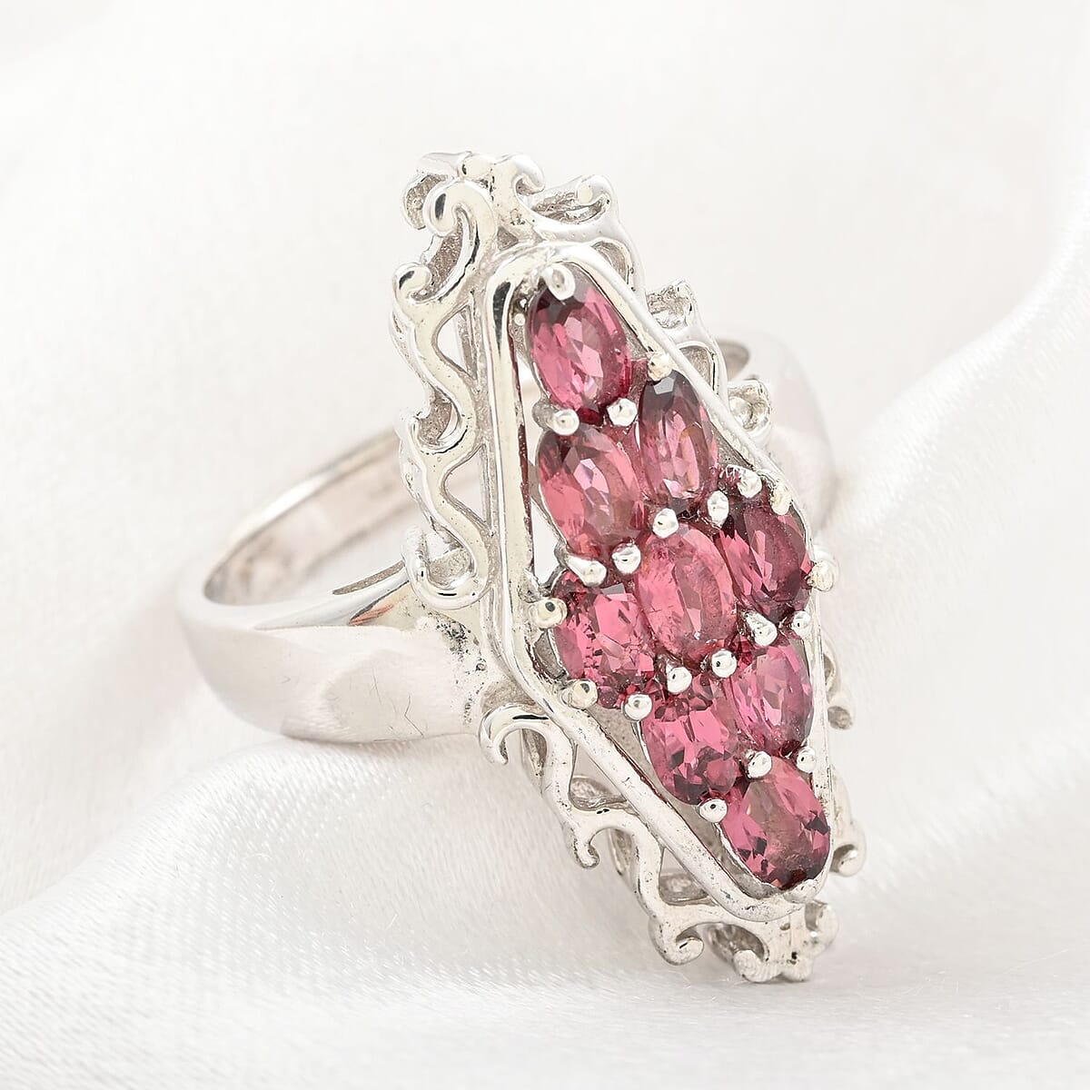 Morro Redondo Pink Tourmaline Earrings in Platinum Over Sterling Silver 2.25 ctw image number 1