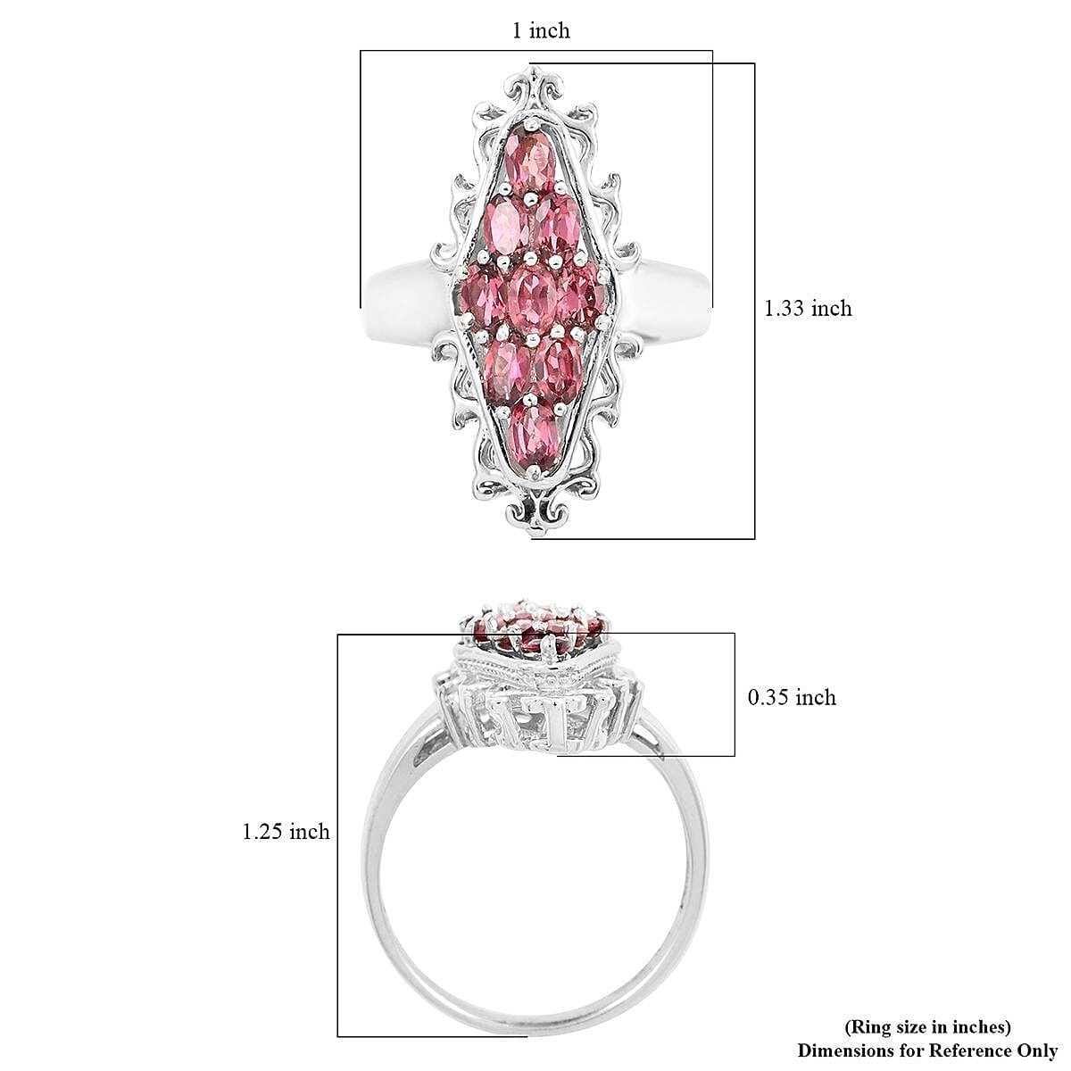 Morro Redondo Pink Tourmaline Earrings in Platinum Over Sterling Silver 2.25 ctw image number 5