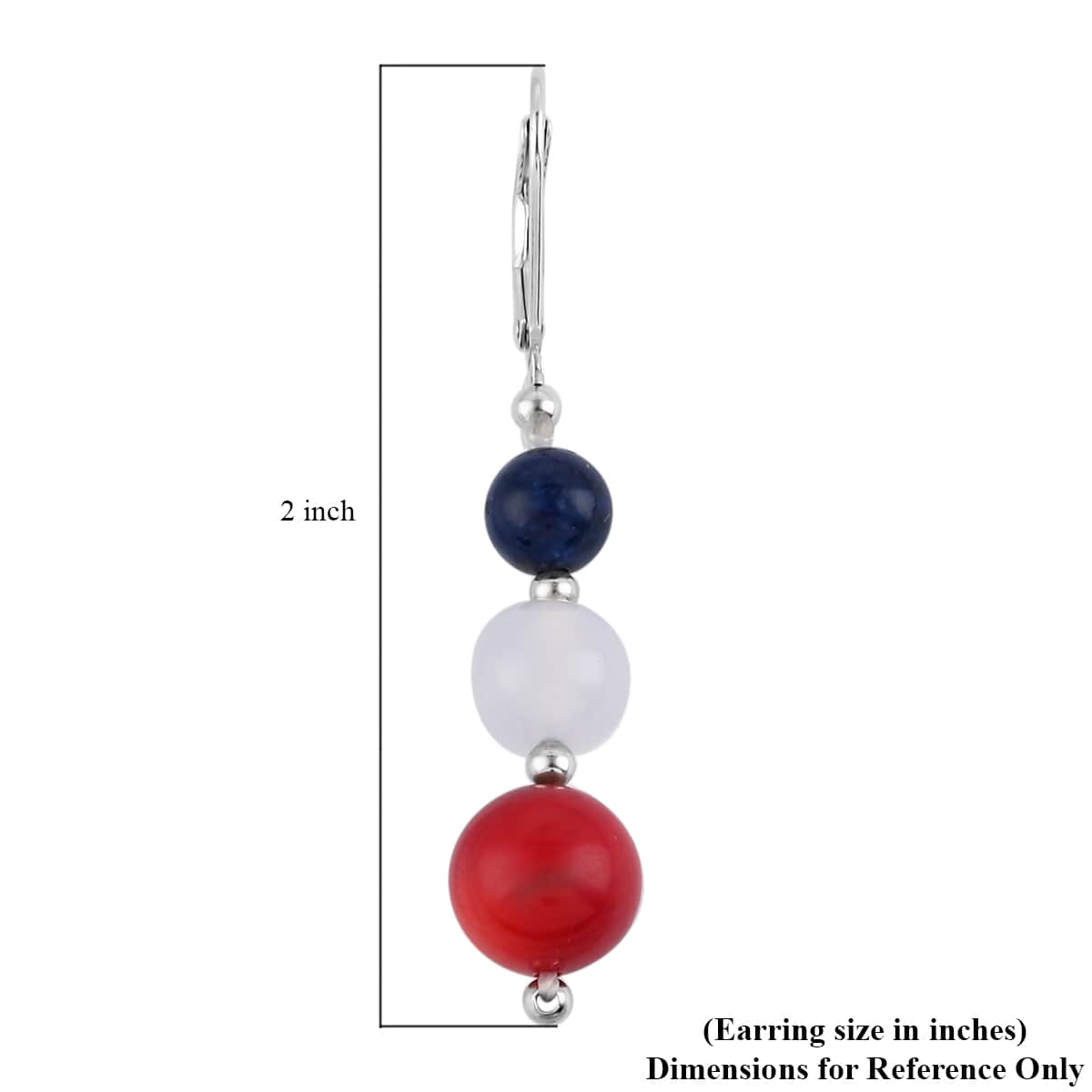 Multi Gemstone Lever Back Earrings in Platinum Over Sterling Silver 25.50 ctw image number 3