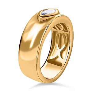 Tanzanite 0.58 ctw Ring in 14K Yellow Gold Over Sterling Silver (Size 5.5)